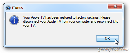 Apple TV-update voltooid