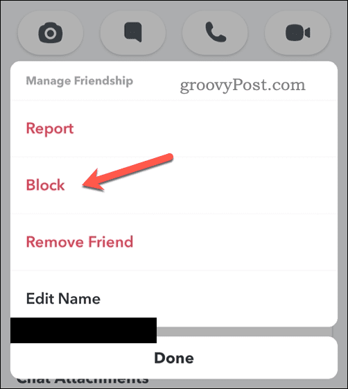 Blokkeer een gebruiker op Snapchat