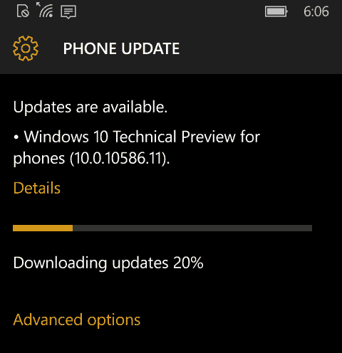 Windows 10 Mobile Preview Build 10586 nu beschikbaar