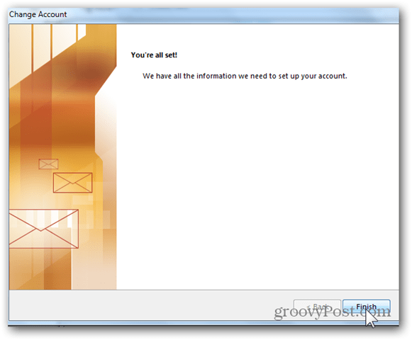 Mailbox Outlook 2013 toevoegen - Klik op Voltooien