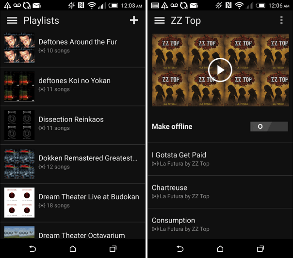 Microsoft Groove Music op Android 