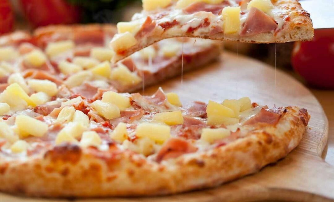 Hoe ananaspizza te maken Ananas pizza recept