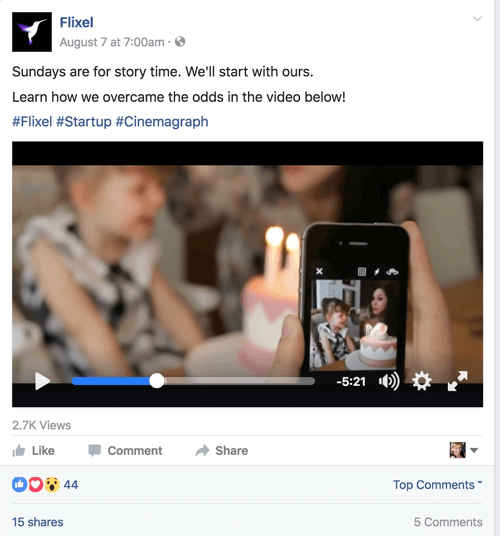 flixel Facebook-videoadvertentie