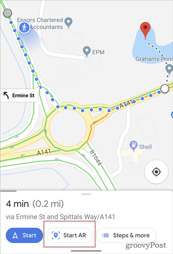 Google Maps AR-navigatie start AR