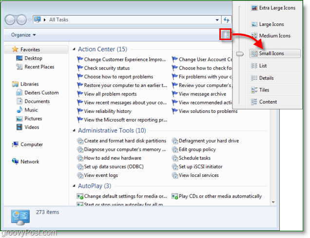 Hoe alle Windows 7-configuratiescherm-items in één venster te consolideren