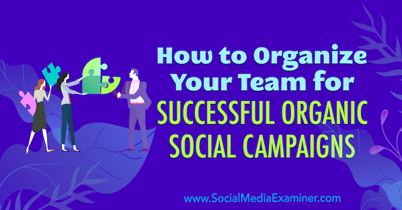 Hoe u uw team organiseert voor succesvolle organische sociale campagnes door Janette Speyer op Social Media Examiner.