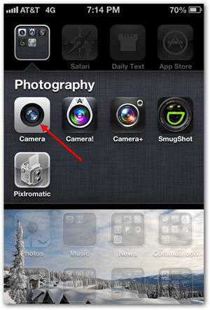 Neem iPhone iOS Panoramische foto - Tik op Camera