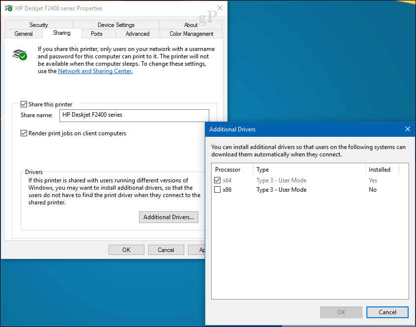 Een printer delen in Windows 10