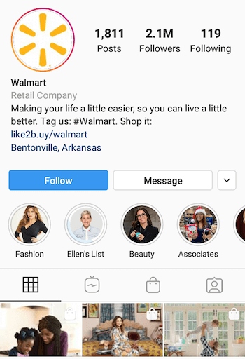 voorbeeld van Instagram-bedrijfsbio met een oproep tot actie (CTA)