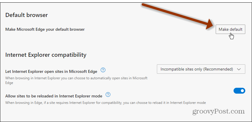 Maak Edge standaard Windows 11
