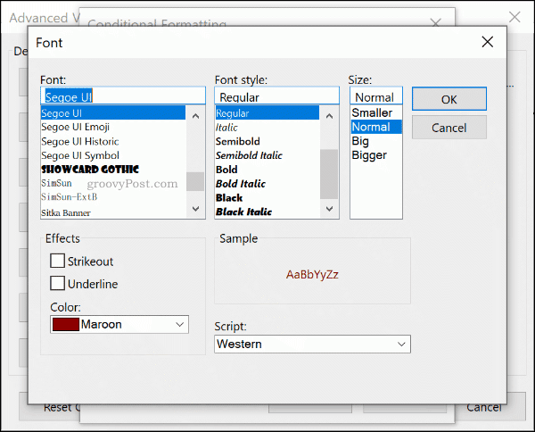 Selecteer uw voorwaardelijke opmaaklettertypen in Outlook