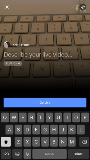 facebook live video-instellingen