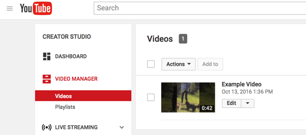 Je vindt Videobeheer in Creator Studio van YouTube.