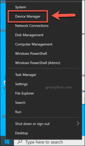 Toegang tot Apparaatbeheer vanuit het menu Start op Windows 10
