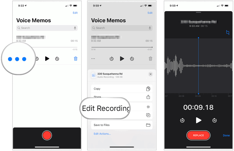 iPhone Voice memo record bewerken