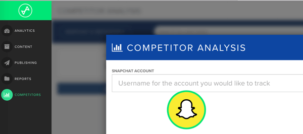 Voeg de Snapchat-gebruikersnaam toe van de concurrent die je wilt volgen in Snaplytics.