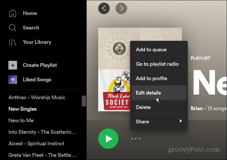 Meer opties Spotify-menu