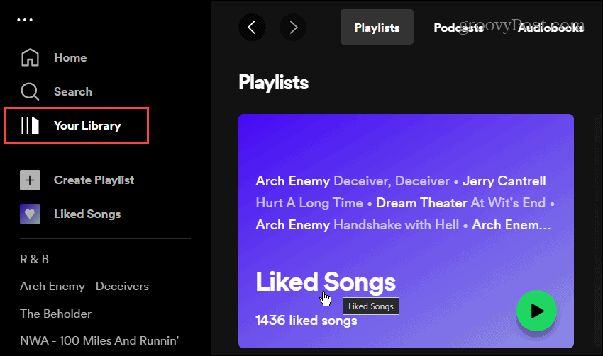 Sorteer gelikete nummers op Spotify