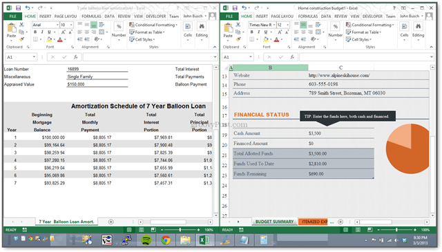 Nieuw! Met Excel 2013 kunt u spreadsheets naast elkaar weergeven in afzonderlijke vensters