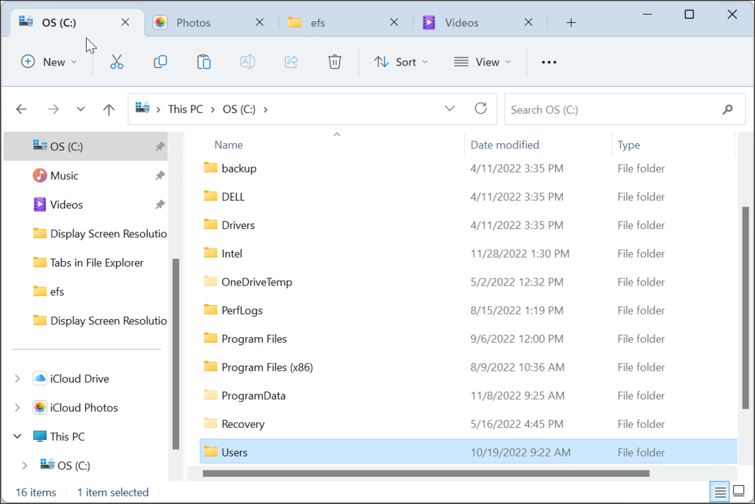 Gebruik tabbladen in Windows 11 Verkenner