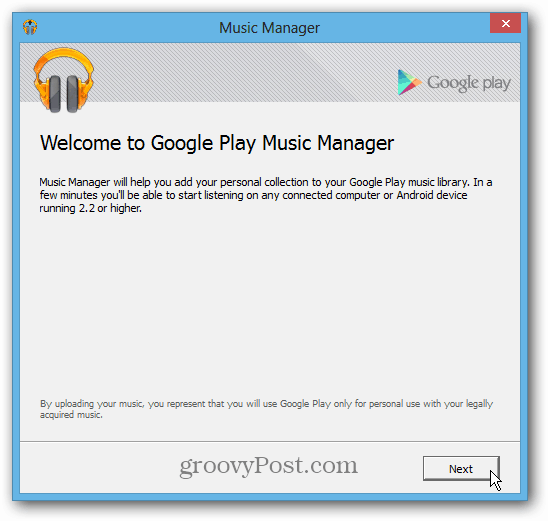 Installeer Google Music Manager