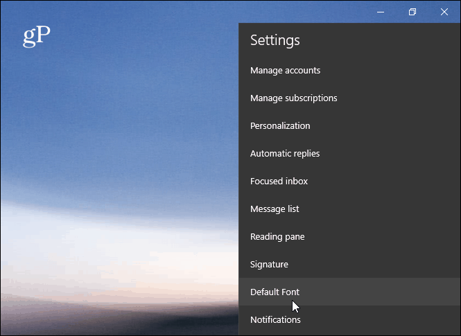Standaard lettertype Windows 10 Mail-app
