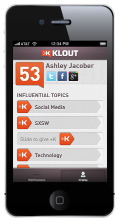 klout iphone app-update
