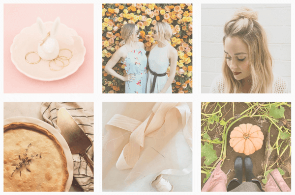 De Instagram-feed van Lauren Conrad wordt verenigd door het gebruik van hetzelfde filter op alle afbeeldingen.