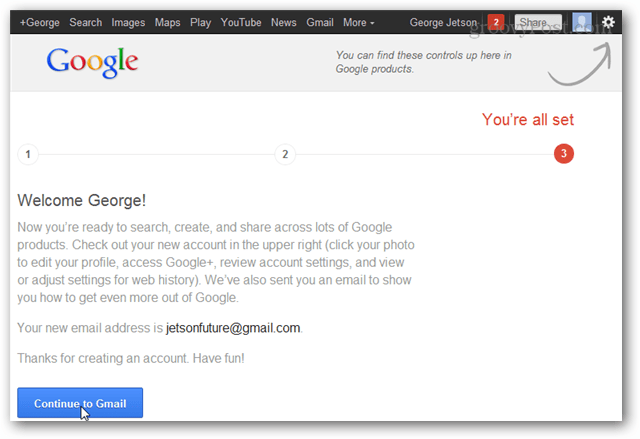 ga door met Gmail