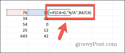 Excel volledige formule