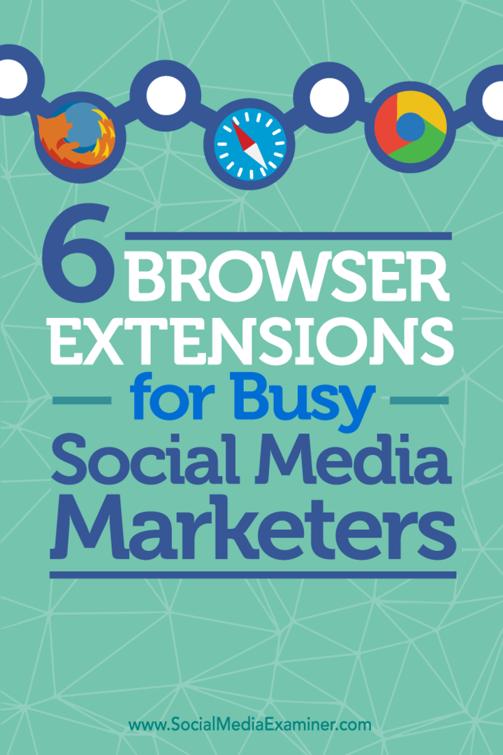 Tips voor zes browserextensies om drukke marketeers te helpen.