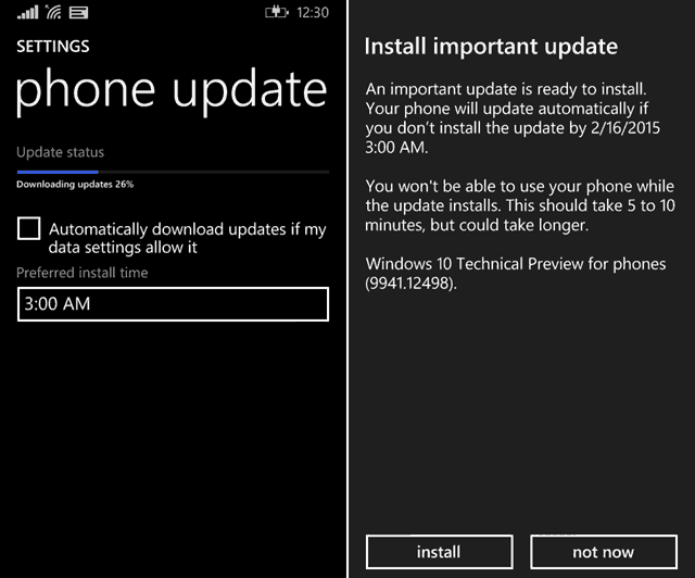 Installeer technische preview van Windows 10 voor telefoons