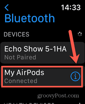 Apple Watch aangesloten airpods