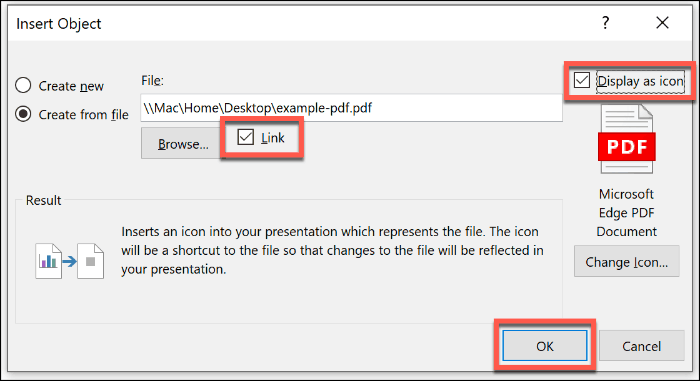 Een PDF-bestand invoegen als een object in PowerPoint
