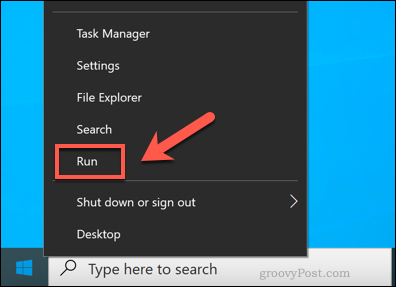Start Uitvoeren in Windows 10