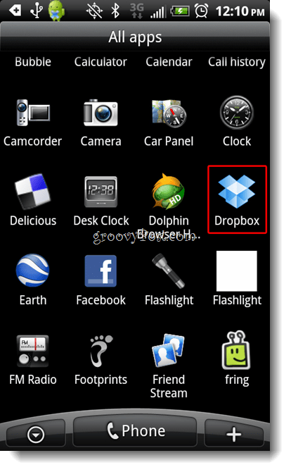 Android Dropbox Start Dropbox-pictogram