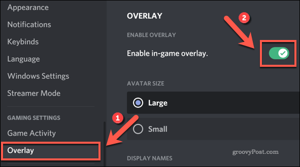 De in-game overlay van Discord inschakelen