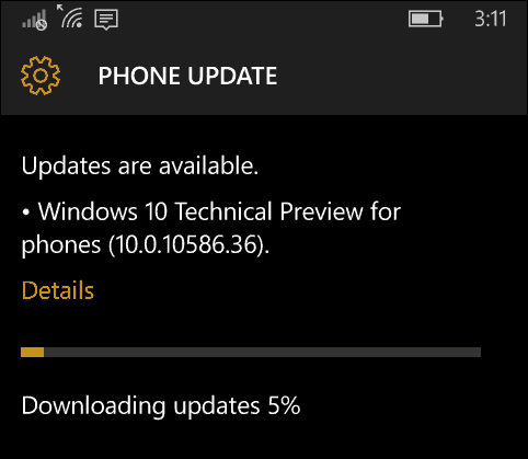 Windows 10 Mobile Insider Build 10586.36 is nu beschikbaar