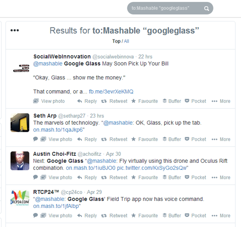 googleglass twitter zoeken