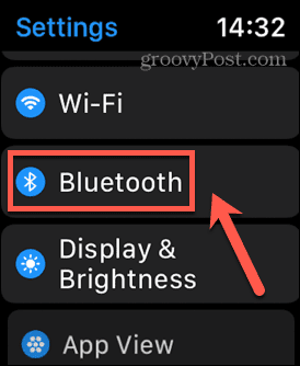 Apple Watch Bluetooth-menu