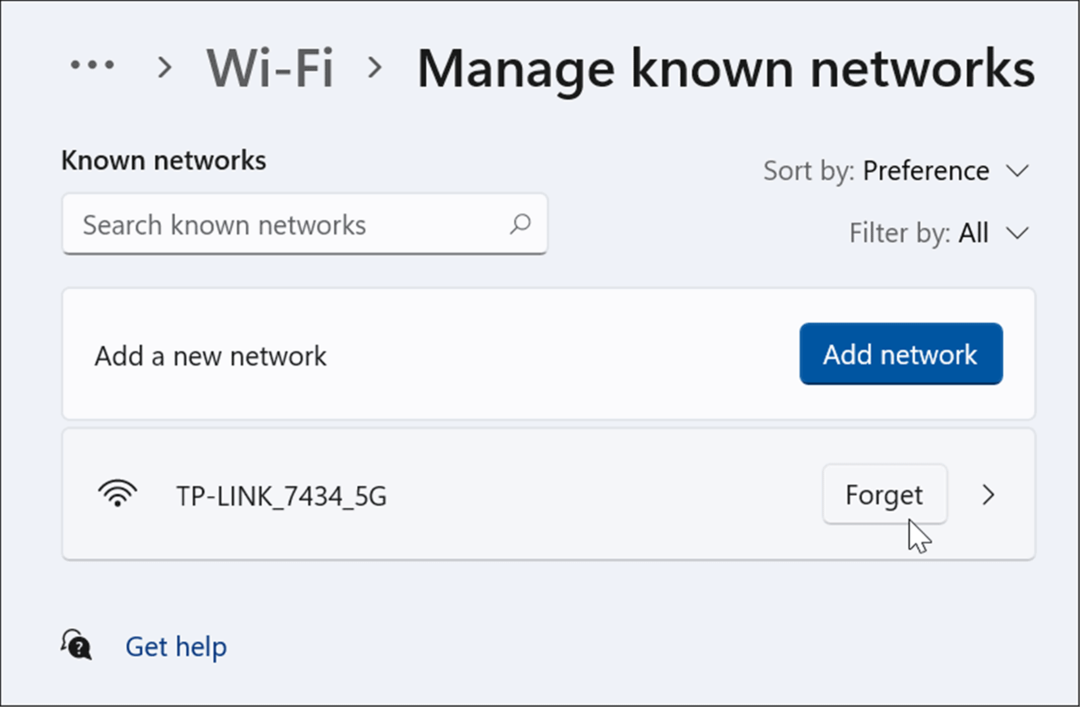 vergeet een wifi-netwerk op Windows 11