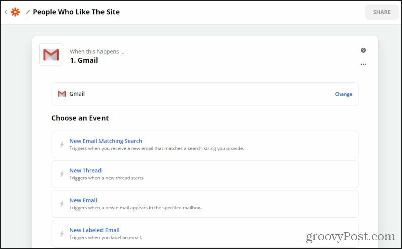 gmail-evenementen in zapier