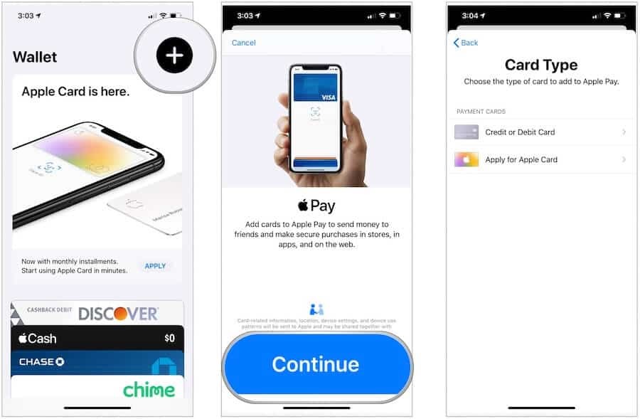 Apple Pay ingesteld op iPhone