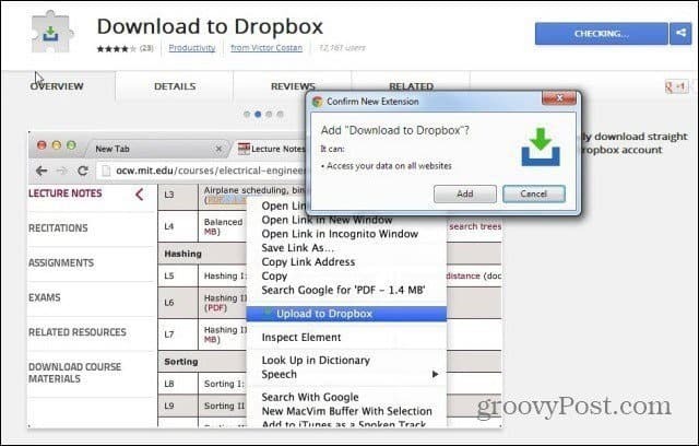 Upload webbestanden rechtstreeks naar Dropbox vanaf het web