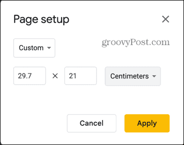 google slides A4 formaat