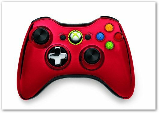 Chrome controller Xbox 360 rood