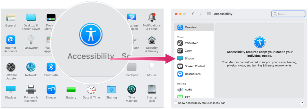 Toegankelijkheid: de cursorkleur wijzigen in macOS Monterey