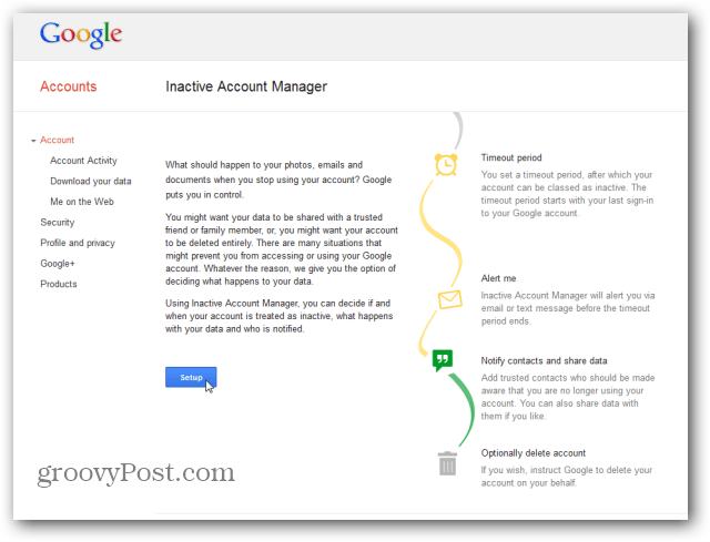 Google Inactive Account Manager main