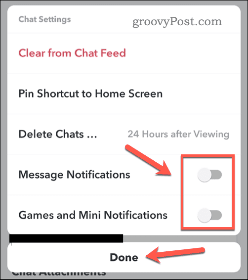 Schakel chatmeldingen op Snapchat uit