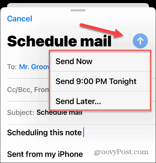 Plan e-mails op iPhone